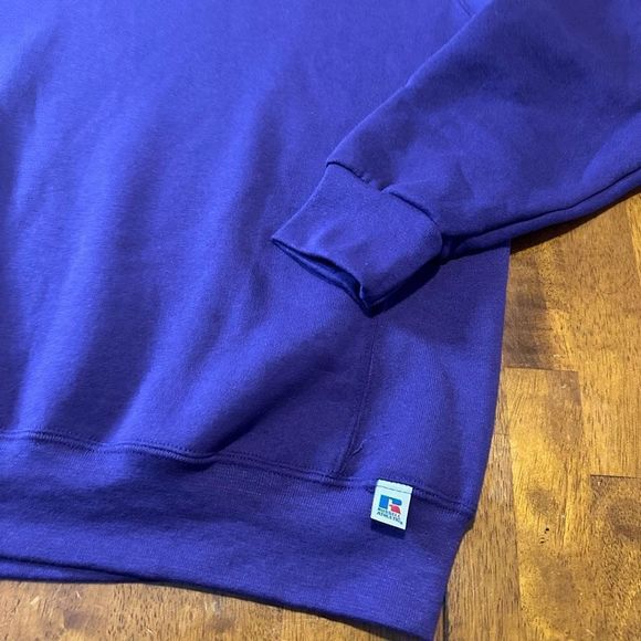 Russell Athletic Crewneck Sweater Sweatshirt Mens Size Large Purple Cotton Poly - Picture 3 of 9